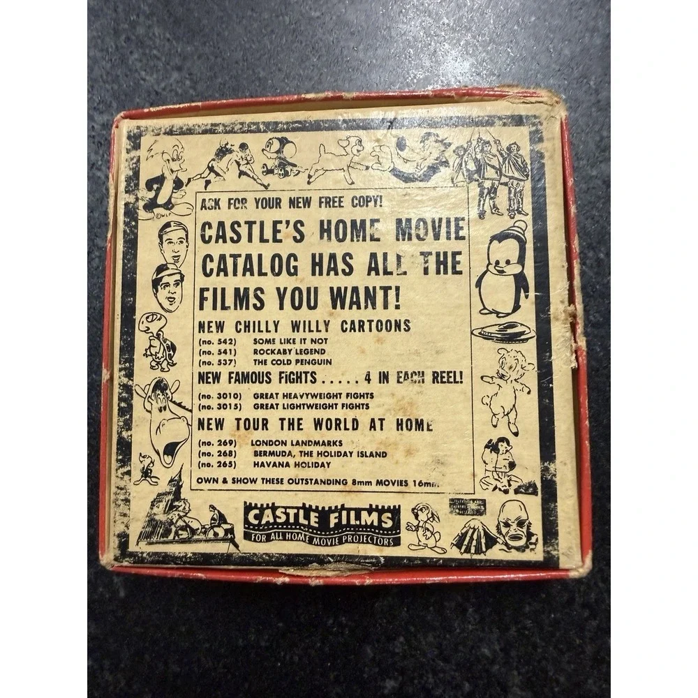Vintage 8mm Home Movie EMPTY BOXES & REELS Oswald Kitty Kat Castle Films Lot